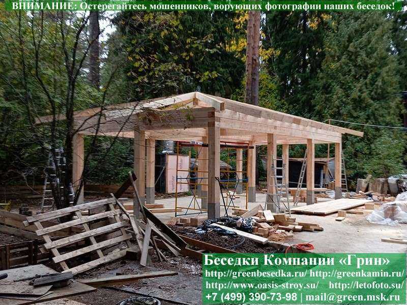 Деревянный Четырехскатный Навес Для Машин, Авто 6х10 - Фото № 4