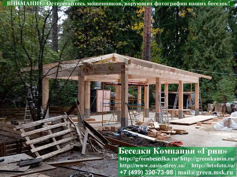 Деревянный Четырехскатный Навес Для Машин, Авто 6х10 - Фото № 4