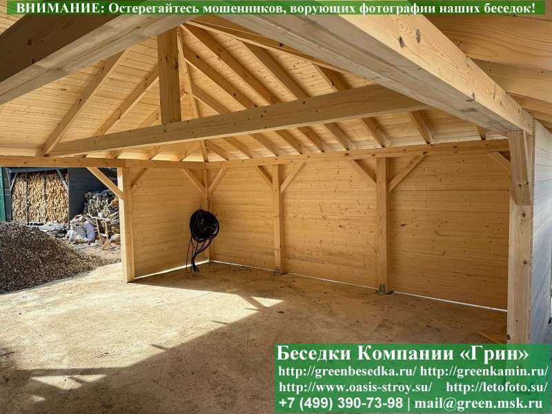 Деревянный Четырехскатный Навес Для Машин, Авто 6х8 - Фото № 3