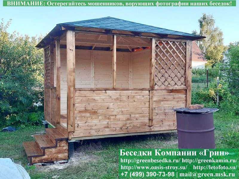 Деревянная Садовая Беседка Для Дачи 'Домик 3х3' - Фото № 4