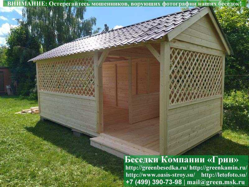 Деревянная Садовая Беседка Для Дачи 'Домик 3x6' - Фото № 4