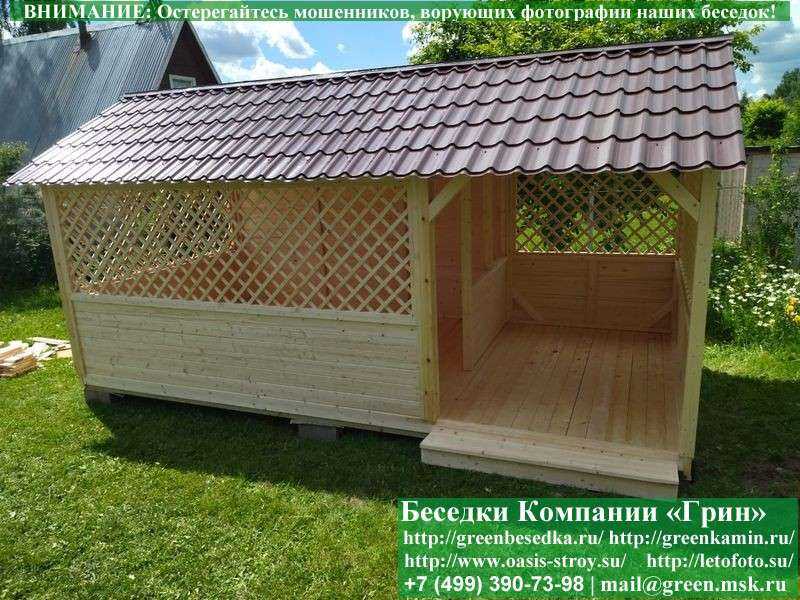 Деревянная Садовая Беседка Для Дачи 'Домик 3x6' - Фото № 7