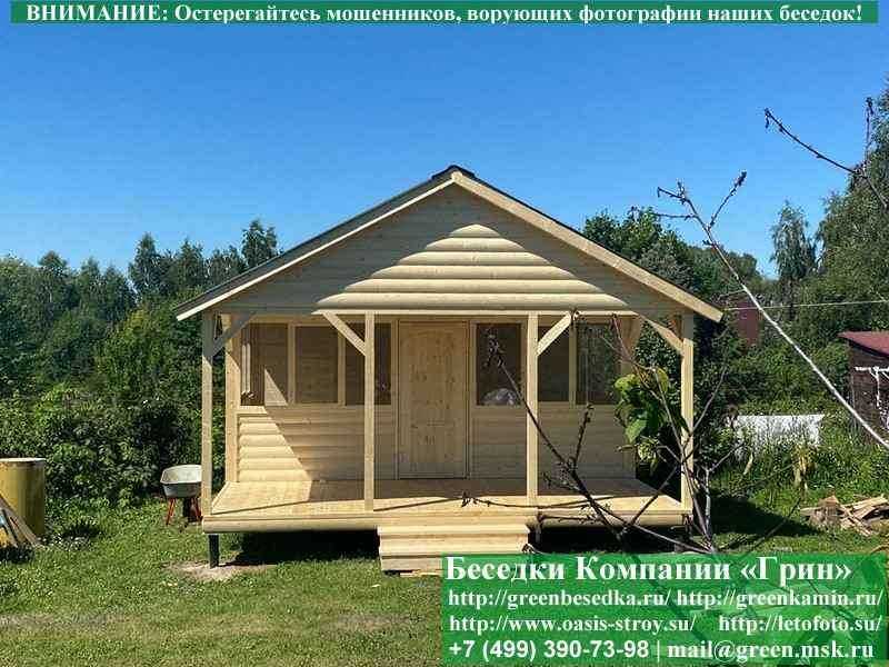 Закрытая Застекленная Беседка Из Блокхауса 3х5 - Фото № 9