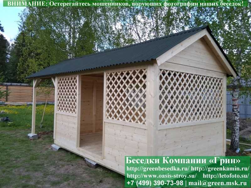Садовая Беседка Для Дачи 'Домик С Навесом 3х6' - Фото № 13