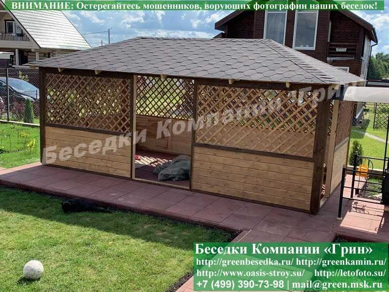Деревянная Садовая Беседка Для Дачи 'Домик 3x6' - Фото № 12
