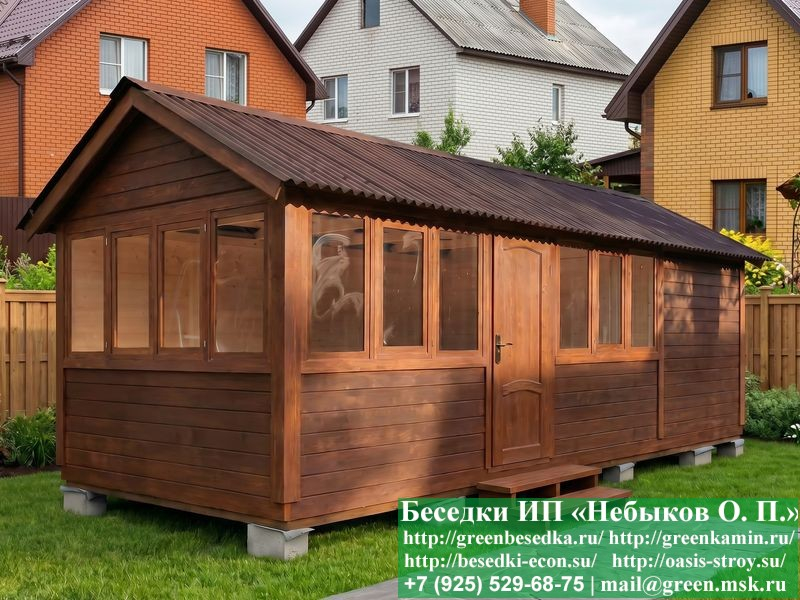 Застекленная Беседка С Хозблоком, Сараем Для Дачи 3х7 - Фото № 6 Застекленная Беседка С Хозблоком, Сараем Для Дачи 3х7 - Фото № 6