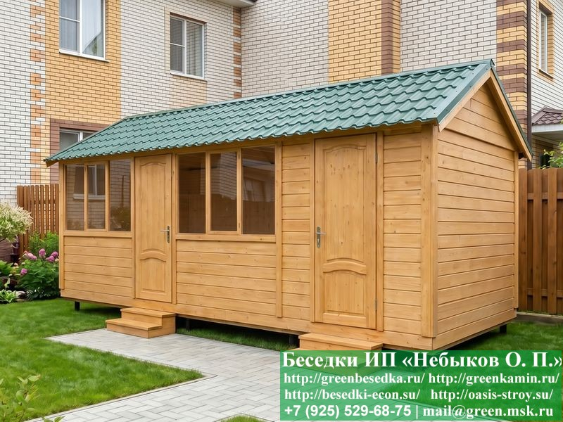 Застекленная Беседка С Хозблоком, Сараем Для Дачи 3х7 - Фото № 9