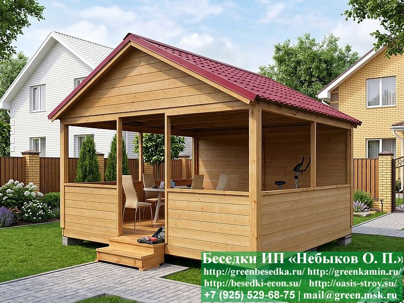 Садовая Беседка Для Дачи 'Домик 4х5'. Вариант № 1 - Фото № 7