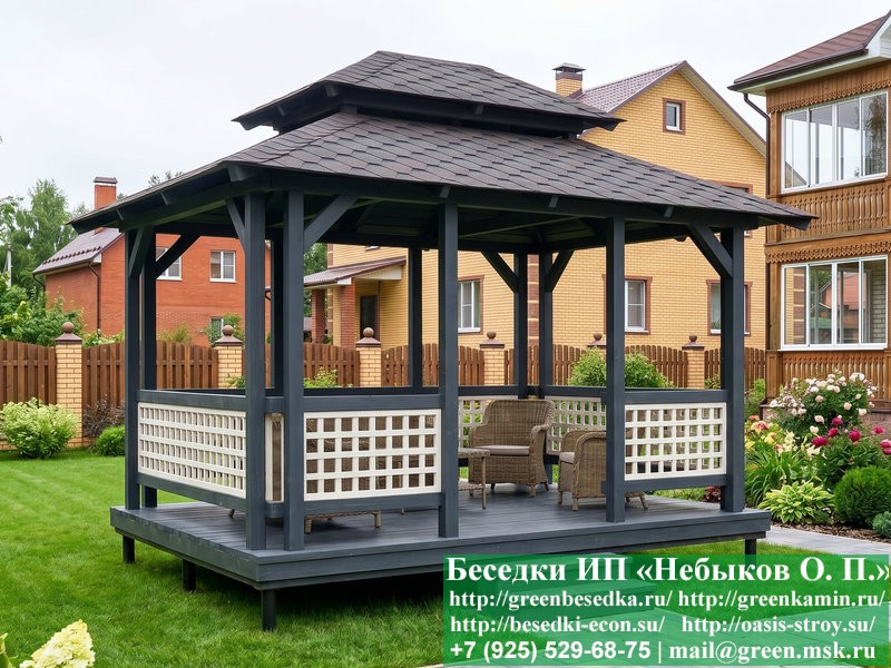Японская, Китайская Беседка Для Дачи 3х4. Вариант № 1 - Фото № 12