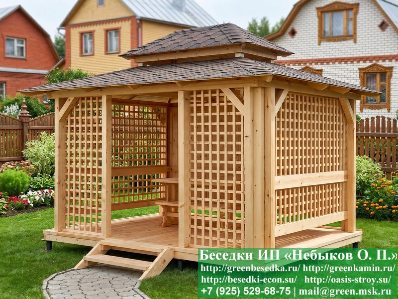 Японская, Китайская Беседка Для Дачи 3х4. Вариант № 1 - Фото № 13
