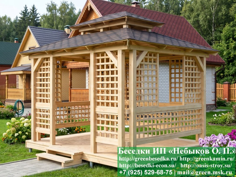 Японская, Китайская Беседка Для Дачи 3х4. Вариант № 1 - Фото № 7 Японская, Китайская Беседка Для Дачи 3х4. Вариант № 1 - Фото № 7