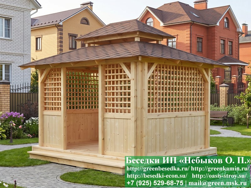 Японская, Китайская Беседка Для Дачи 3х4. Вариант № 2 - Фото № 7