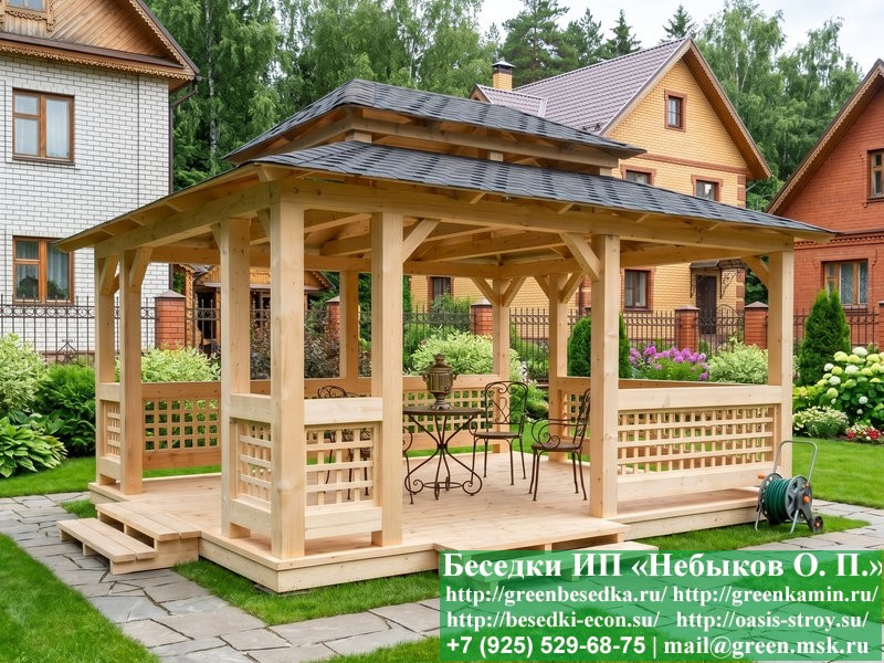 Японская, Китайская Беседка Для Дачи 4х5. Вариант № 2 - Фото № 2