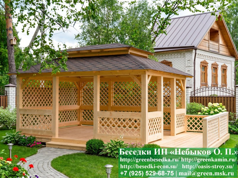 Японская, Китайская Беседка Для Дачи 4х5. Вариант № 2 - Фото № 5