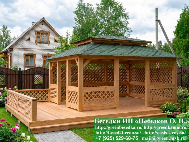 Японская, Китайская Беседка Для Дачи 4х5. Вариант № 2 - Фото № 4