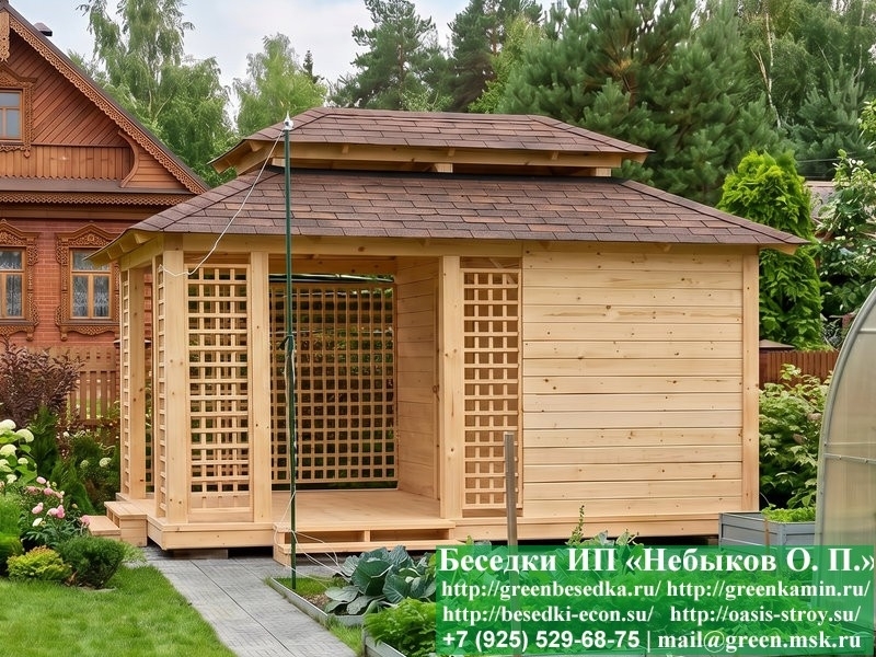 Летняя Беседка Для Дачи C Хозблоком, Сараем 3х5 - Фото № 7